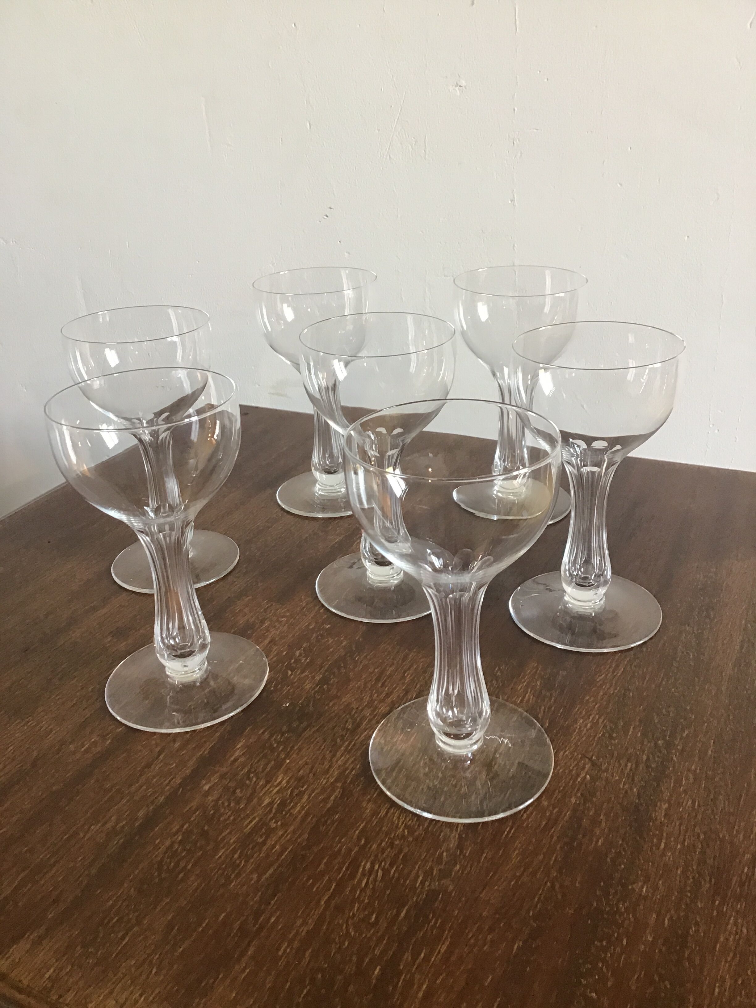 Set de 7 flûtes cristal à champagne jambe creuse Selency