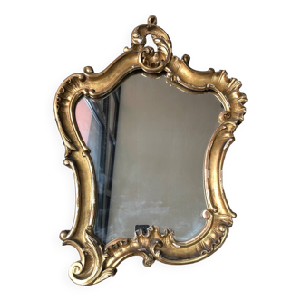 Miroir italien ancien en bois doré