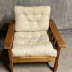 Fauteuil Suède pin rétro 1970