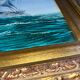 Maritime tableau 3 masts gold frame, sculpted
