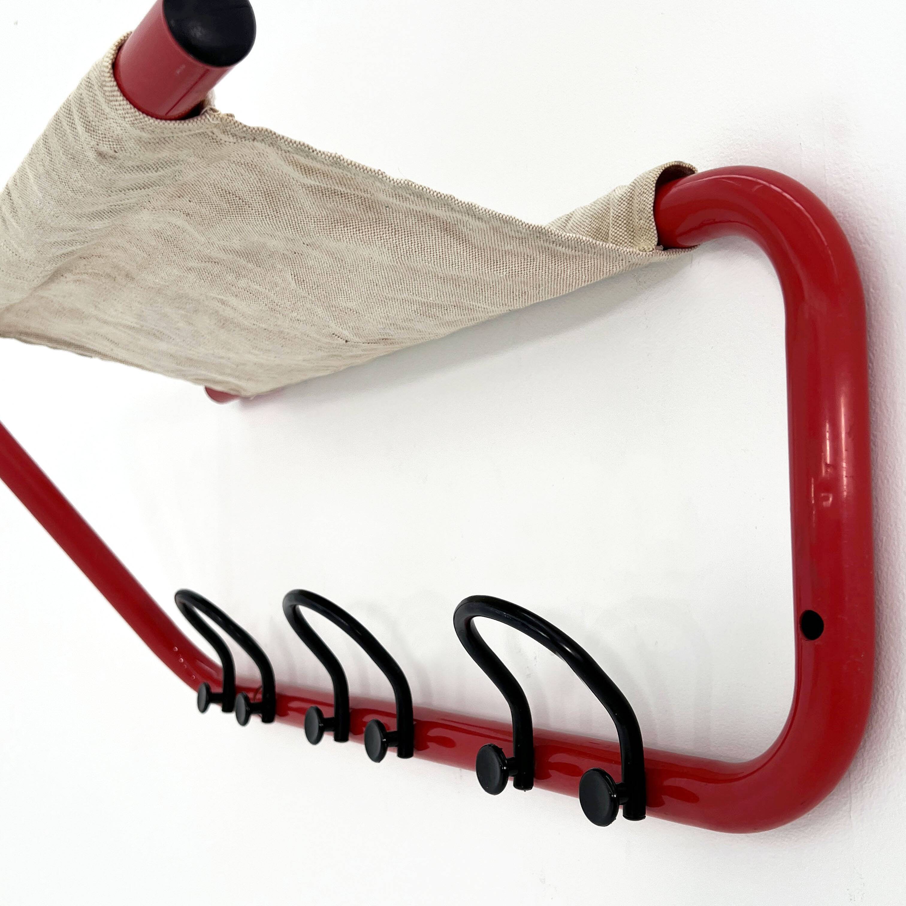 Tubular wall coat rack, 1980