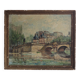 Landscape of Paris, Oil on canvas signed Brequigny, mid-20th century