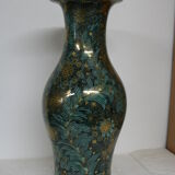 Large vase in green faience and gold Germany Handverfahren magic