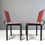 Set of 4 post modern dining chairs, 1980s
