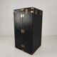 Antique 1924 Belber black leather steamer trunk - large travel wardrobe