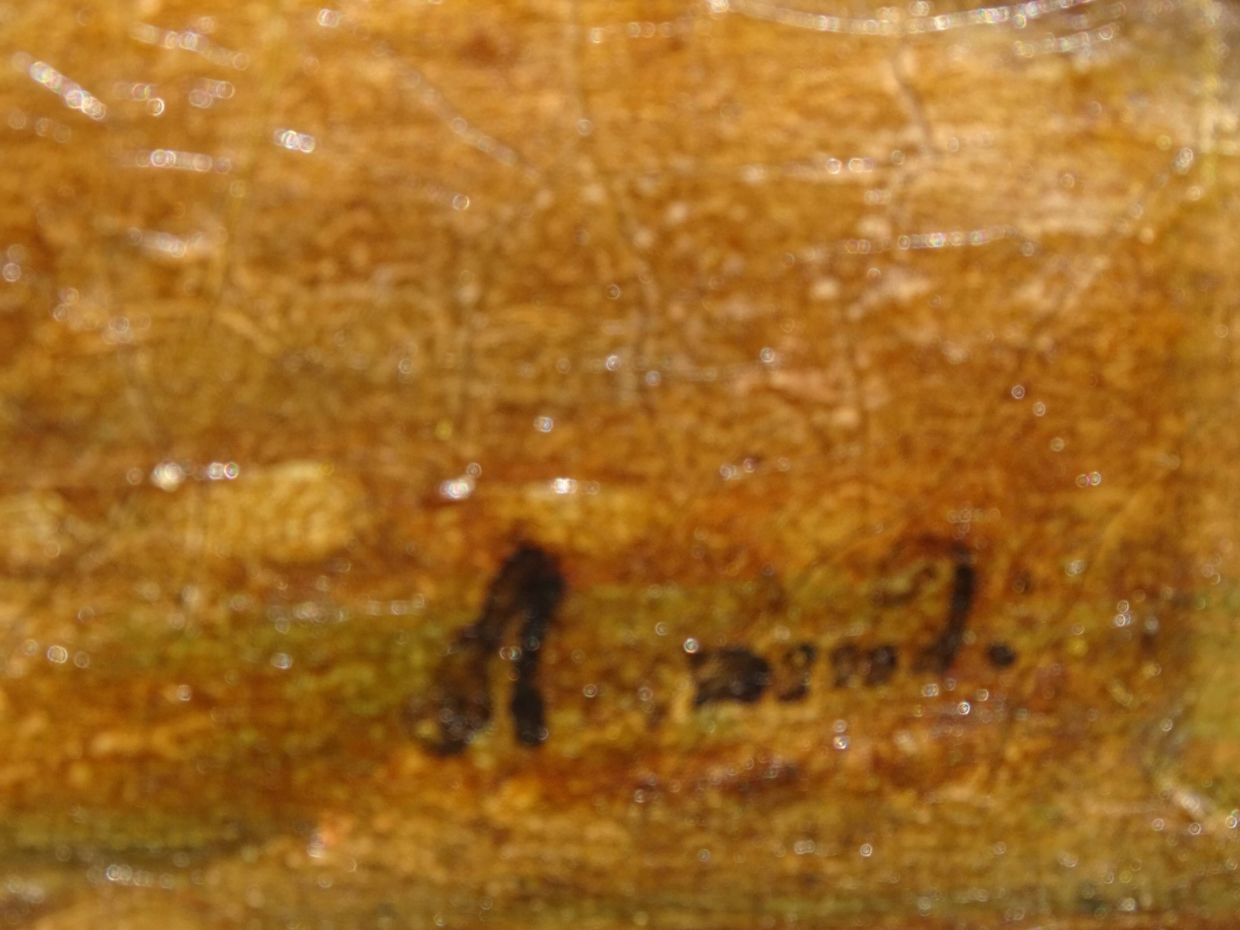 Old Dutch School Painting Countryside and Peasants