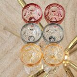 Amaris Nachtmann 6 Small Iridescent Colored Crystal Shot Glasses