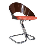 Set of 4 Italian dining chairs in plexiglass from the Spage era, 1970.