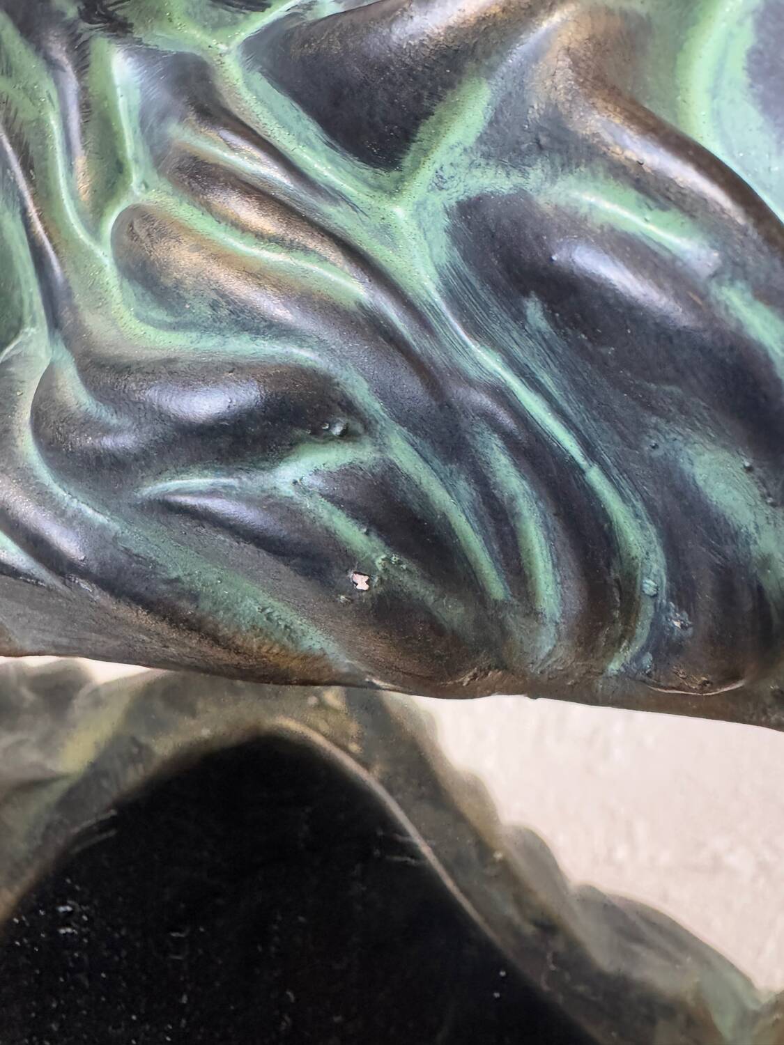 Pekingese dog, ceramic with bronze patina, 1960s