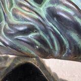 Pekingese dog, ceramic with bronze patina, 1960s