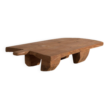 Ancienne table d’appoint en bois massif (c.1920)