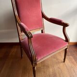 Pink velvet armchair