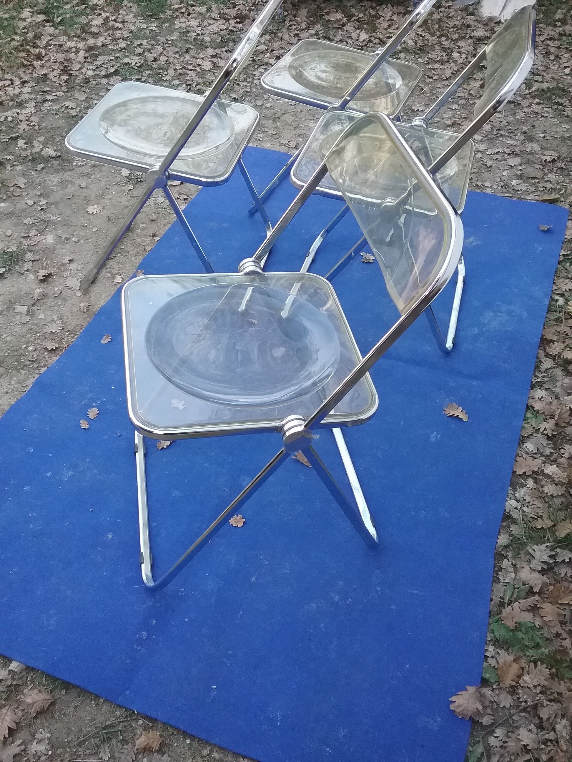 Suite of 4 folding chairs by Giancarlo Piretti for Castelli