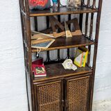 Rattan and cane shelf