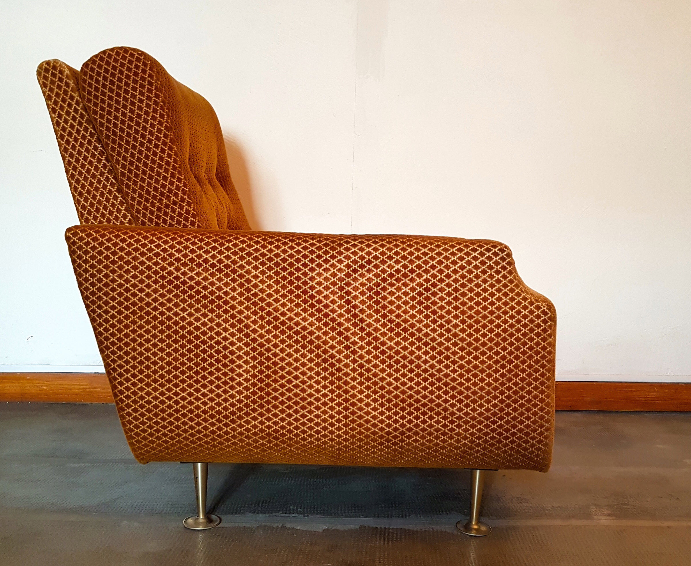 Pair of vintage mustard velvet chairs