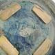 Large dish ceramic salad bowl blue color signed