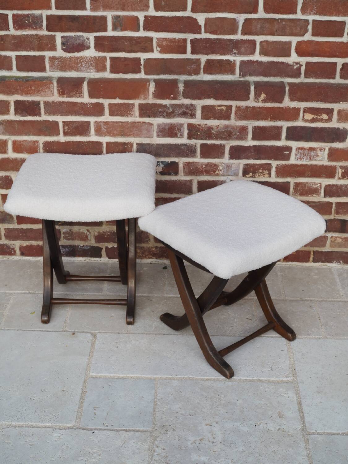 2 vintage folding footrests