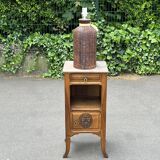 Large vintage 80s ceramic trompe l'oeil lamp