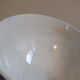 Vintage blue ribbed bowl on pedestal
