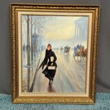 Tableau signé "Parisienne"