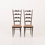 Set of two high ladder back Chiavari chairs attr. to Paolo Buffa, Italy