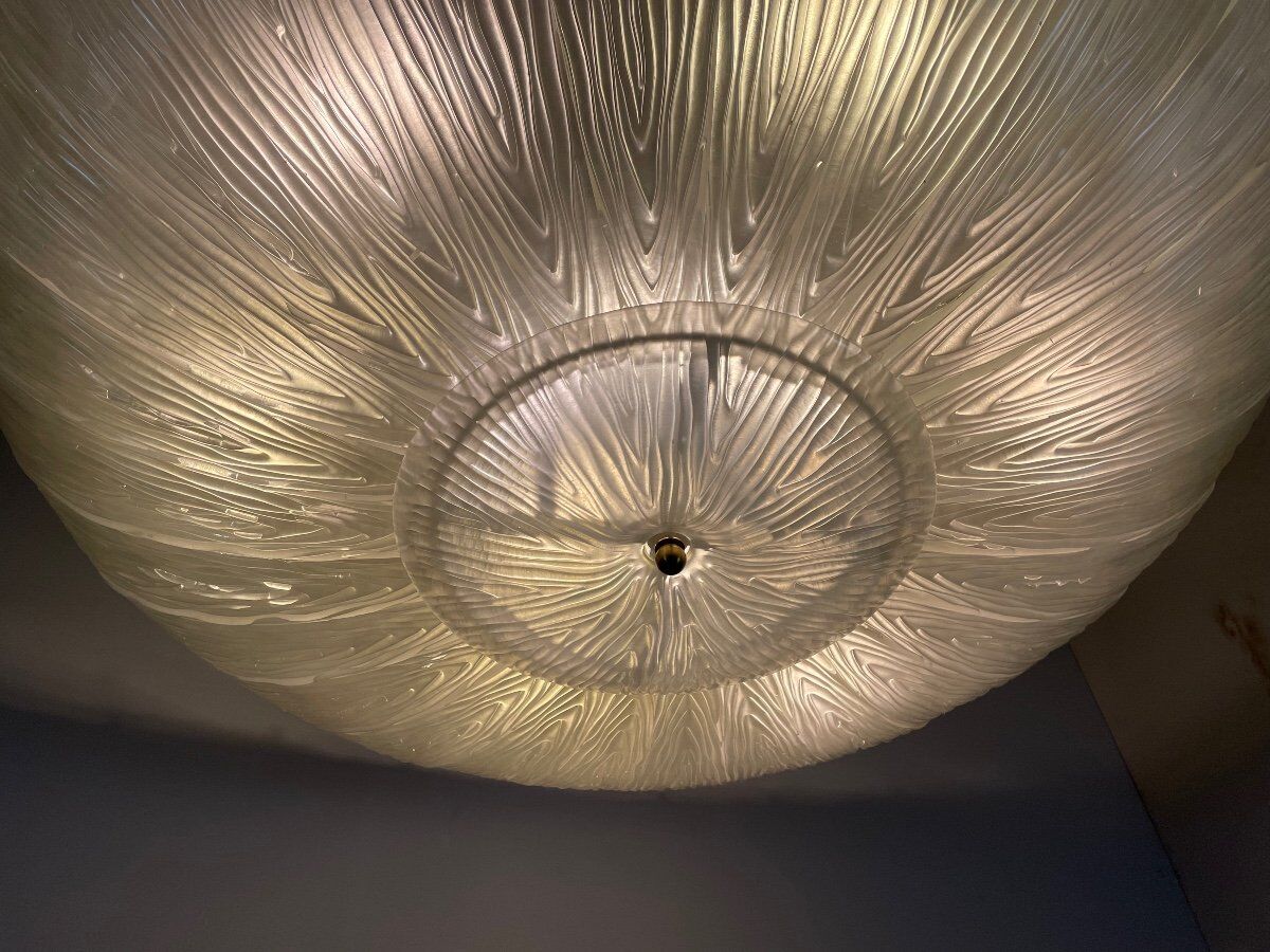 Murano glass chandelier, flying saucer circa 1980