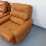 Paire de fauteuils lounge vintage en cuir des années 60 70