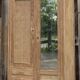 Vintage antique wardrobe in raw wood and cane: hanging space + shelves