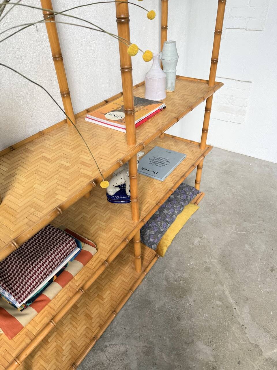 Large rattan shelf 1960