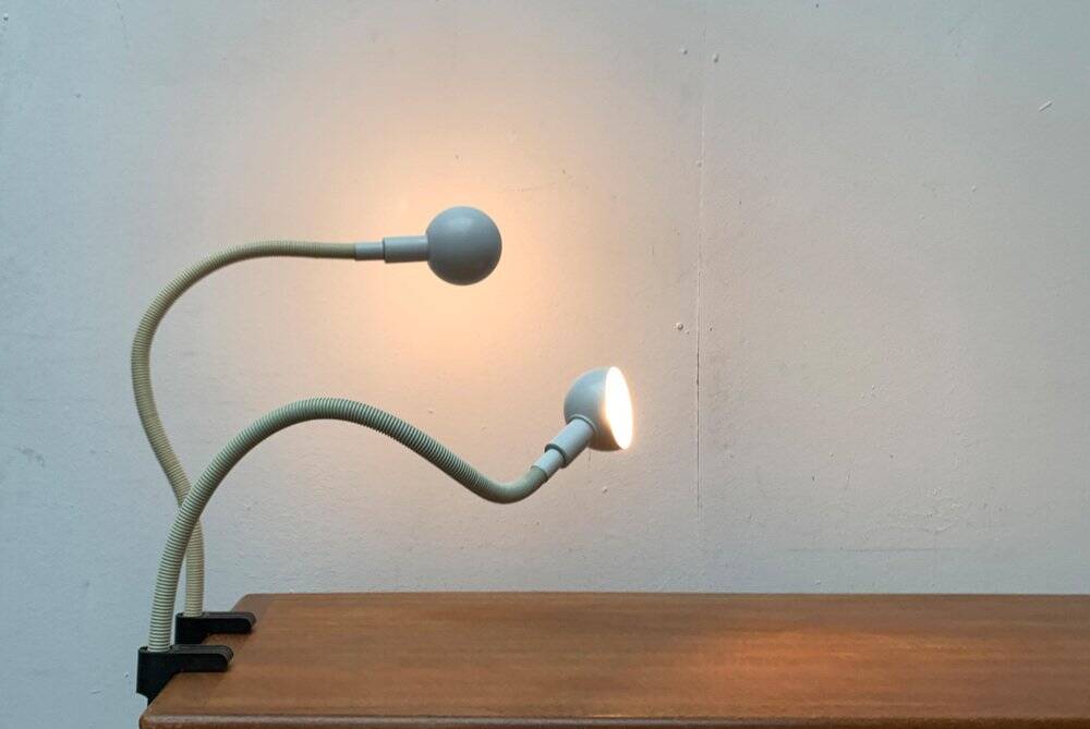 Vintage Space Age clamp lamp Italian Hebi by Isao Hosoe for Valenti Luce, 1970s, set of 2