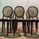 Set of 6 Louis XVI style medallion chairs in mahogany and cane
