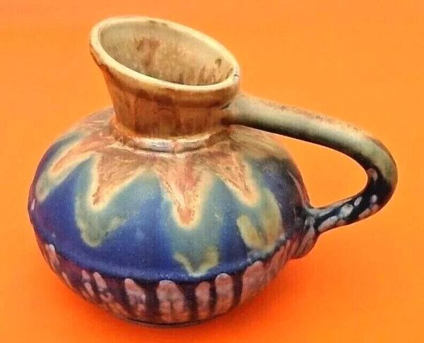 Art Nouveau Céramiste Gilbert Méténier (1876-1957) Broc ''bleu de Gannat