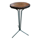 Brutalist stool design in wood and iron 70s