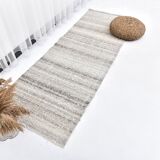 Cream brown wool runner rug, wool corridor rug for house , soft wool rug