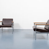Pair of 1960s architectural armchairs