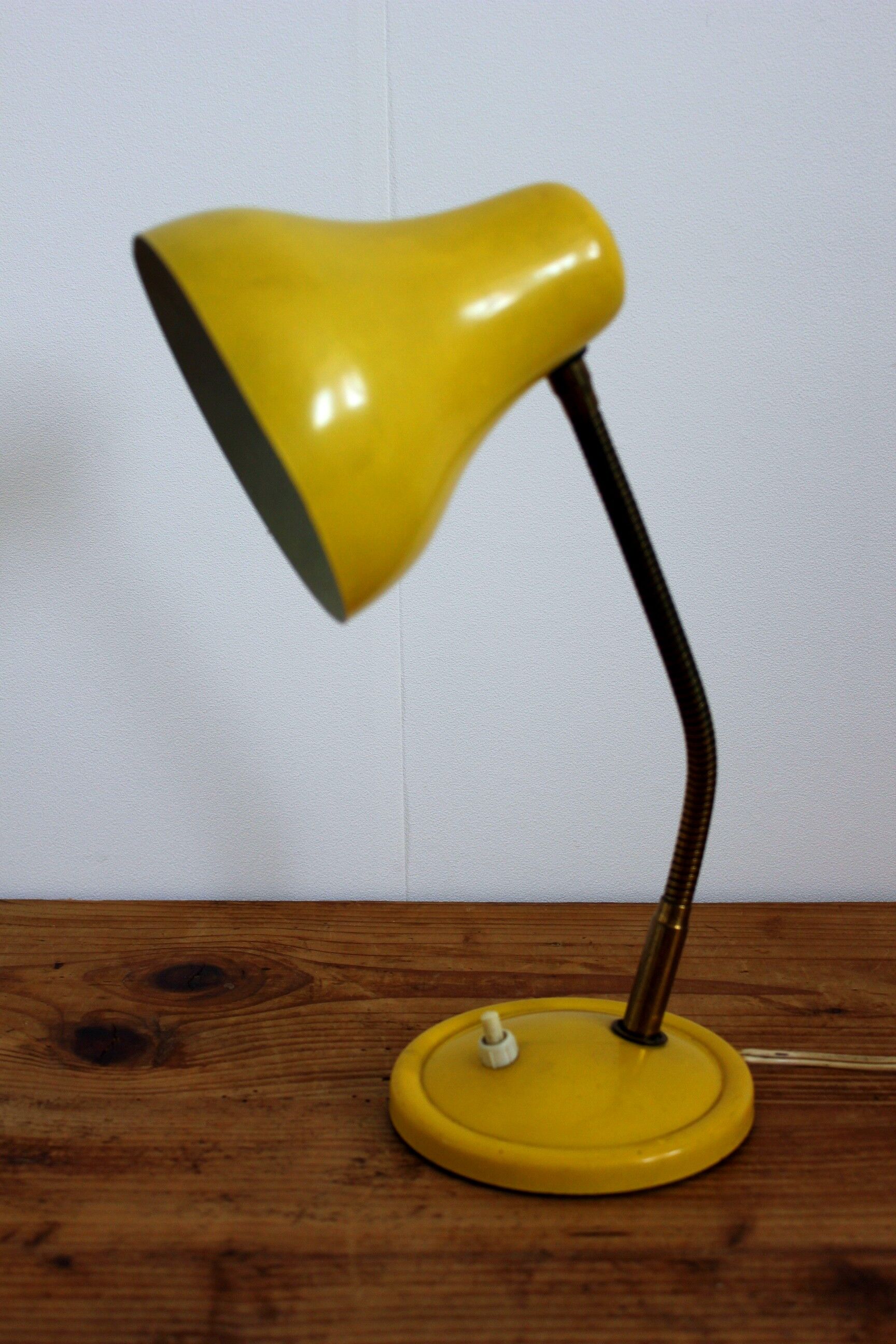 Vintage Bedside Desk Lamp Yellow Year 50