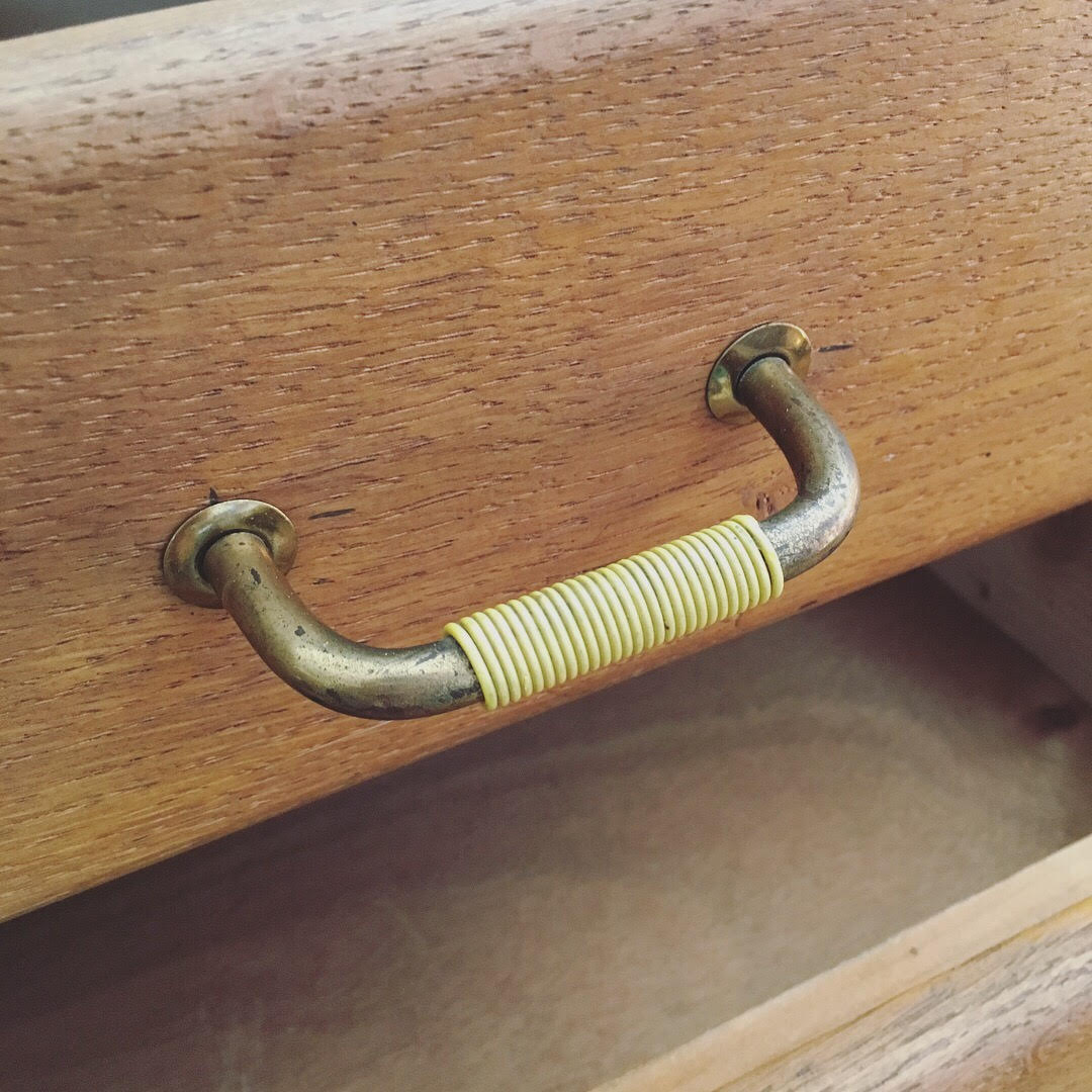 Vintage solid oak bedside