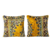 Set of 2 vintage velvet cushion covers 48x51 cm