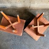 Paire de tables de chevet style scandinave en teck vernis
