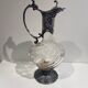 Glass and silver metal decanter around 1900