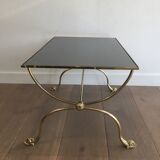 Neoclassical brass style coffee table with dolphin head decoration