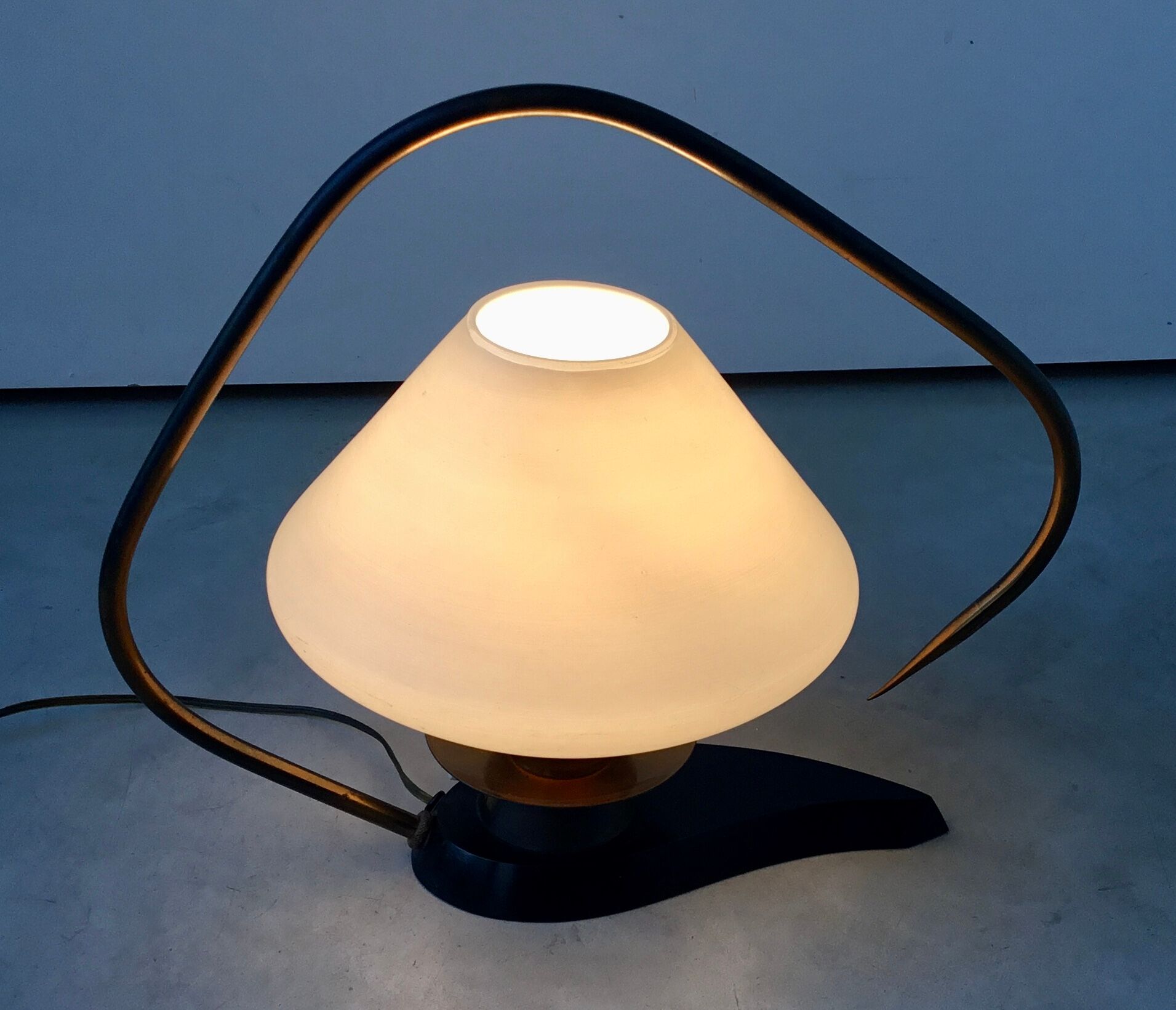1950s opaline table lamp