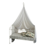 Wrought iron baby bed with mattress