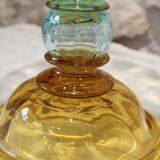 Vase from the Portieux crystal factory in yellow and blue glass