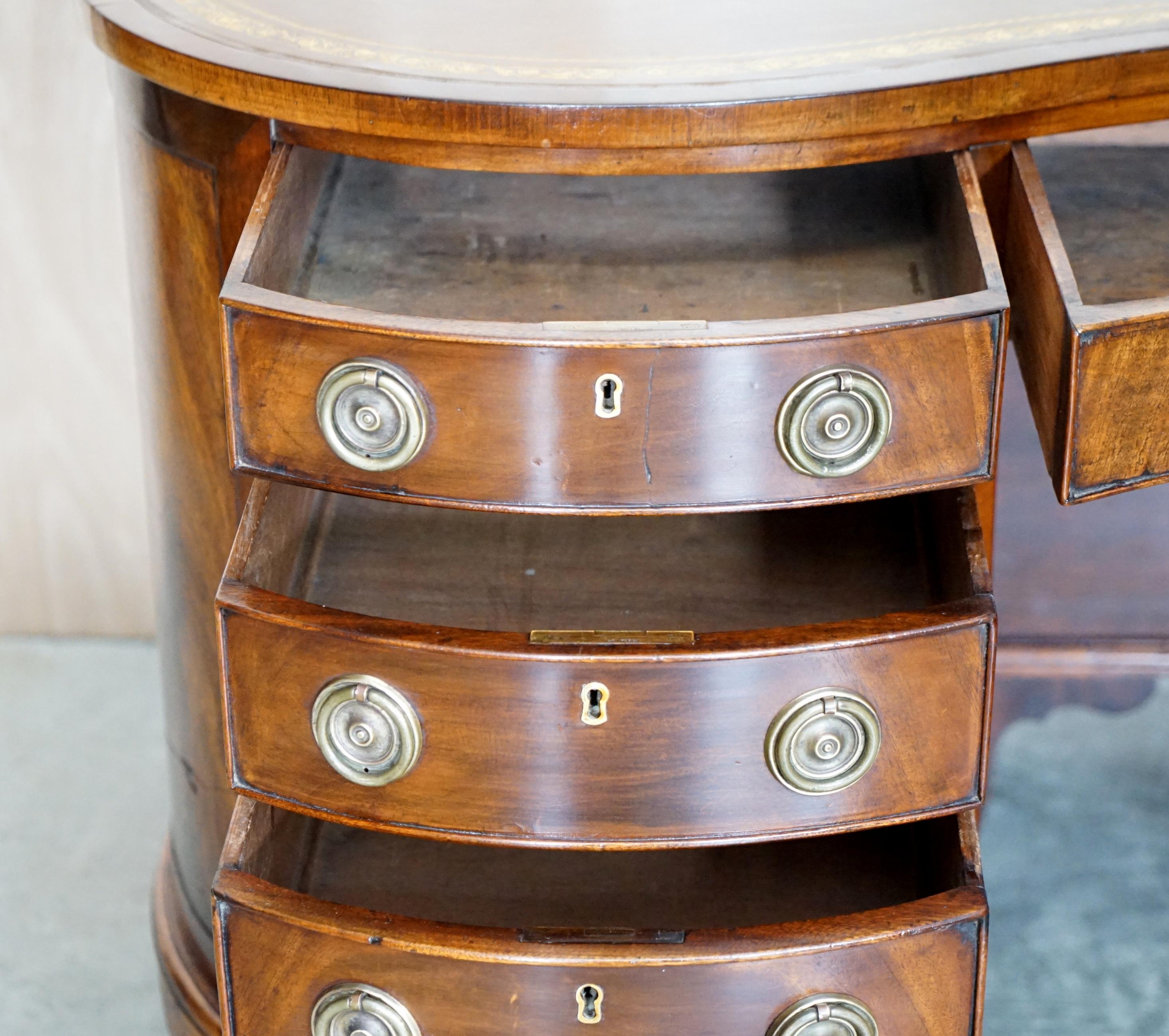 Victorian desk with leather top, restored.