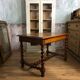Louis XIII wooden desk, twisted feet and braces