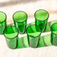 6 verres à eau verts vintage