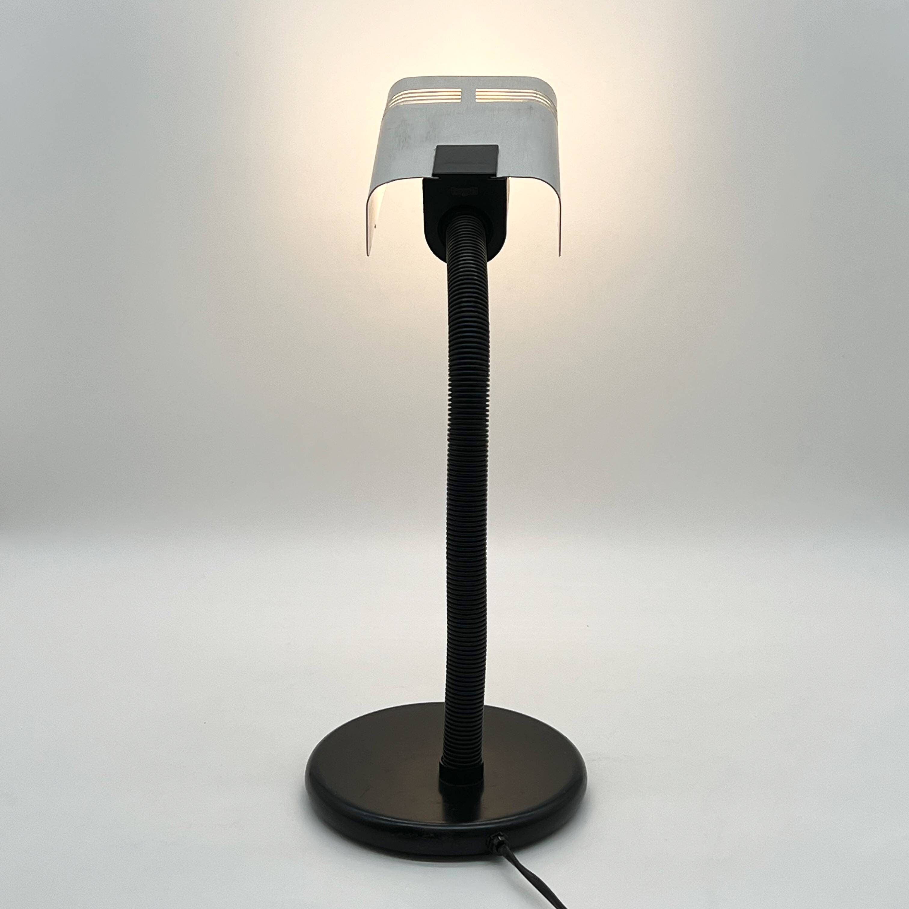 Targetti Sankey “brushed aluminum” lamp, 1960s/70s, Italy