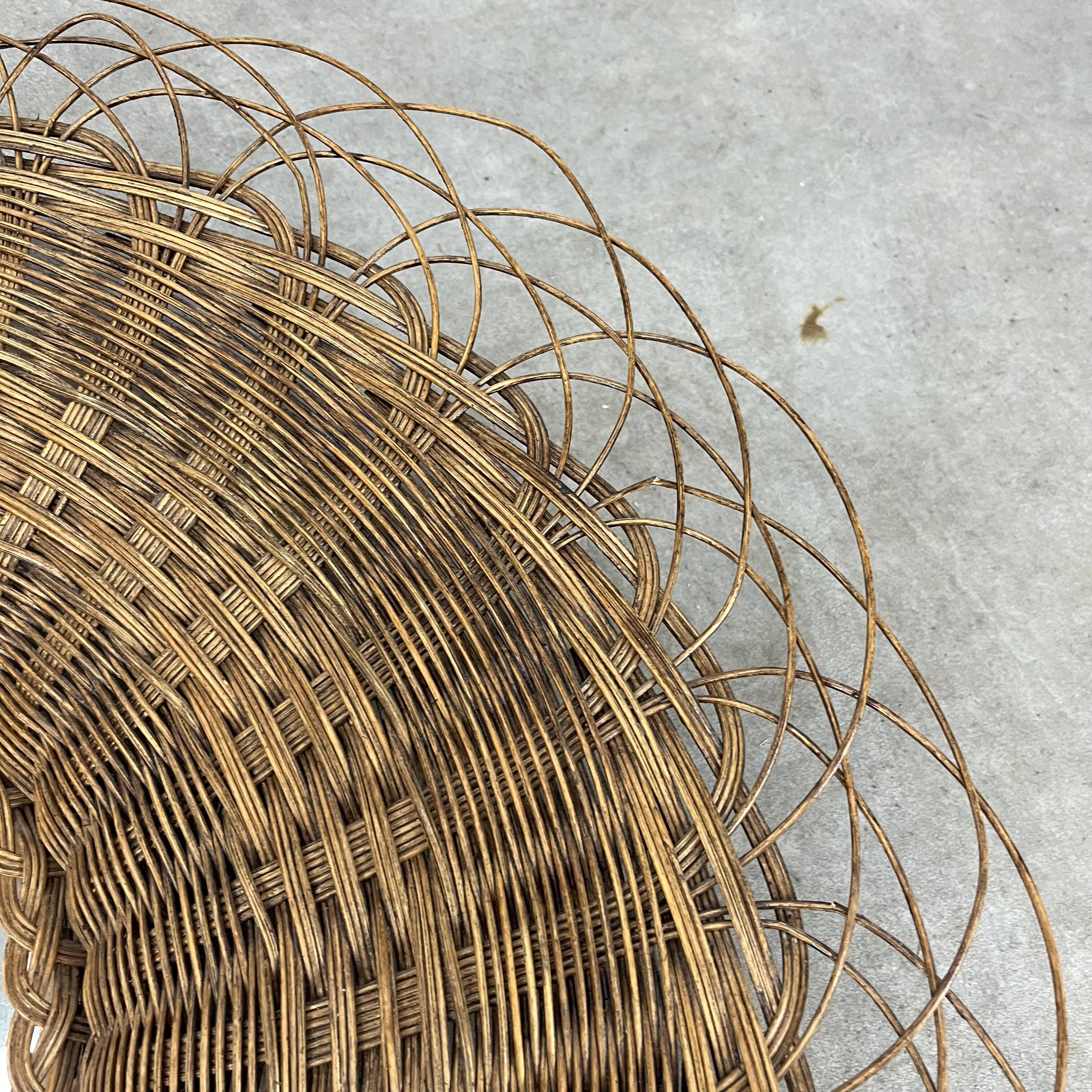 Rattan sun mirror 70 cm 60s