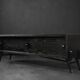 Mid-Century Modern Scandinavian Buffet in Dark Oak with Wooden and Metal Handles, 1960s
